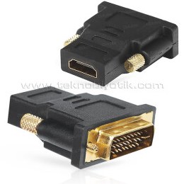 Resim Dark DVI-I 24+5 Pin to HDMI V1.4 (Dişi) Altın Uçlu, 4K Ultra HD, Dönüştürücü (DK-HD-AFHDMIXMDVI25) 