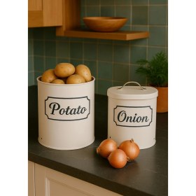 Resim Decorev Pat. Soğan Kovası DC-6754 Metal Beyaz Standsız 