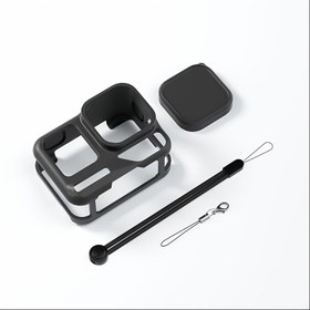 Resim FEICHAO Insta360 Ace Pro 2 Kılıf, Lens Kapaklı ve Kayışlı Şok Emici Kamera Koruyucu - Tutuş Kolaylığı, Çıkartma Delikleri Hassas Olarak, İnstaAero 360° ile Uyumlu (Siyah), Dayanabilir Malzeme, şık ön kapağa, Yüksek Kaliteli, çevre dostu, çıkarmaya uygundur 