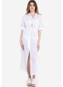 Resim Arıa Nakışlı Uzun Gömlek Beyaz 