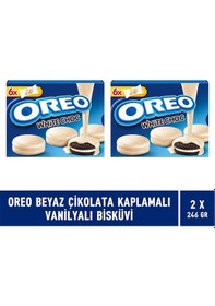 Resim Oreo Beyaz Çikolata Kaplamalı Vanilyalı Bisküvi 2 x 246 G 