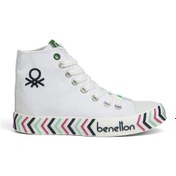 Resim Benetton® | Bn-30625-3374 Beyaz Lacivert - Kadın Spor Ayakkabı 