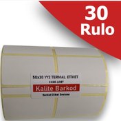 Resim Kalite Barkod 50X30 Yanyana 2li Termal Etiket | 30 Rulo Barkod Etiketi 