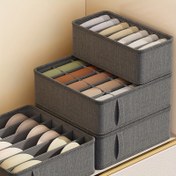 Resim 6/7/24 Bölümlü Giysi Organizer Seti - Sütyenler, Çoraplar ve İç Çamaşırları için - Polyester, El Yıkama, Kuru Temizleme Yok, Gri 