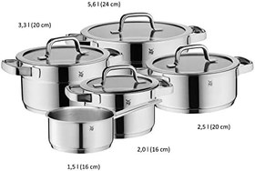 Resim WMF Compact Cousine İndüksiyon Tabanlı 5 Parça Çelik Tencere Seti 
