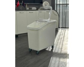 Resim Ztf Global Trade Gastroplast Gıb-03 , 62 Litre Hacimli Erzak Arabası ( 399 Tl Değerinde Polikarbon Kürek Hediyeli ) Un Arabası ,şeker Arabası, Bakliyat Arabası, Hamur Teknesi, Hamur Pasası 