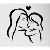 Resim habune Anneler Gününe Özel Anne Ve Bebek Duvar özel yeni sticker Siyah 