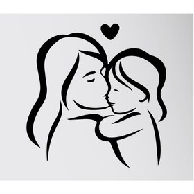 Resim habune Anneler Gününe Özel Anne Ve Bebek Duvar özel yeni sticker Siyah 