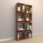 Resim OZY SUNTALAM KİTAPLIK ( 86 x 178 cm ) HARELİ CEVİZ (MAT) 