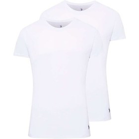 Resim U.S. Polo Assn. Erkek Beyaz 2 Li Yuvarlak Yaka Atlet 80196 Beyaz 
