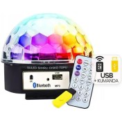Resim GM-0803B Sihirli LED Dönen Disko Topu Hoparlör Kablosuz Usb/mp3/bluetooth Kumandalı 360 Derece (2818) 