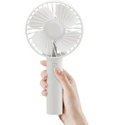 Resim Mini El Tipi Vantilatör, Taşınabilir Pil İle Çalışan 3 Hızlı Vantilatör Beyaz 