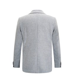 Resim Hatemoğlu Gri Slim Fit Mono Yaka Yünlü Ceket Gri-05 