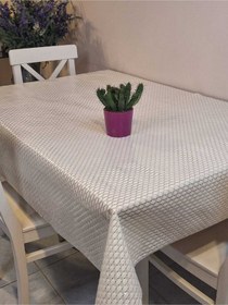 Resim Ithal Pvc Muşamba - Desenli Silinebilir Masa Örtüsü 07iz10 Bej 