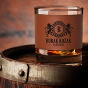 Resim Kişiye Özel Doğum Günü Hediyesi Taba Deri Viski Bardağı 
