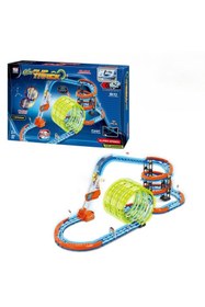 Resim HAK İŞ OYUNCAK Glow Flip Track Yarış Pisti Seti – 91 Parça – Işıklı, Spiral Rampalı, 360° Dönen USB Şarjlı Araba Se 