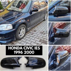 Resim MISIRLIGRUP Honda Civic Ies 1996-2000 Uyumlu Batman Yarasa Ayna Kapağı Piano Black 