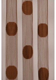 Resim Puanlı Model Acı Kahve Renk Hazır Ip Perde 300x280 Cm 