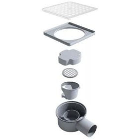 Resim sofdekor Krom Yer Süzgeci 10x10 cm Yatay Çıkış 50mm 