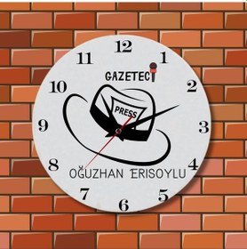 Resim Gazetecilere Özel Tasarımlı Hediye Duvar Saati Cam Duvar Saati Çok Renkli 