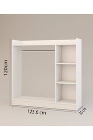 Resim Remaks Pratik 3 Raflı Elbise Dolabı - Beyaz 