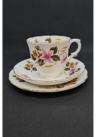 Resim Widermere Fine Bone China Vintage Çay Fincanı 3 Parça Yeşil 