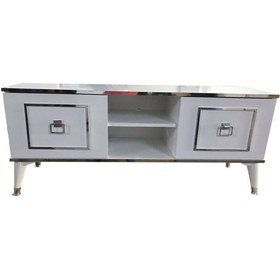 Resim Evimeaksesuar 140 Cm Cnc Kesim Eko Tv Sehpası & Ünitesi - Beyaza Nikel 