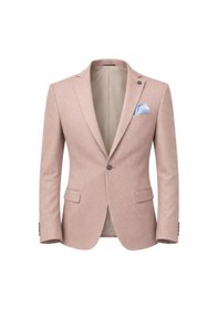 Resim Plus Scorpion Erkek Slim Fit Tek Düğmeli Blazer Ceket Vizon Renk, Şık Ve Modern Kesim Vizon 