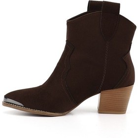 Resim Gönderi R Kadın Koyu Kahve Süet Sivri Burun Kalın Topuklu Kovboy Bot Dkzb66832133 Koyu Kahve Süet 