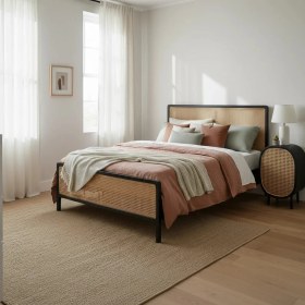 Resim Latanwood Noras Hazeranlı Ahşap Karyola 