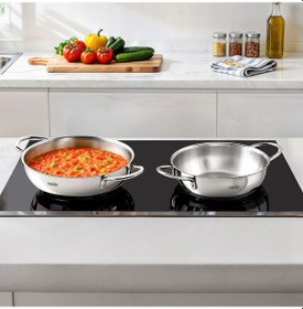 Resim Silver 4 Parça Paslanmaz Çelik Güveç Tipi Sahan Seti 18-20 Cm Gri 