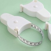 Resim Kilitli Düğmeli Beyaz Geri Çekilebilir Vücut Ölçüm Bandı, 1 Adet - Vücut Ölçümleri, Fitness Takibi ve Egzersiz Programları için İdeal, Dayanıklı ABS Malzeme, Pil Gerektirmez 