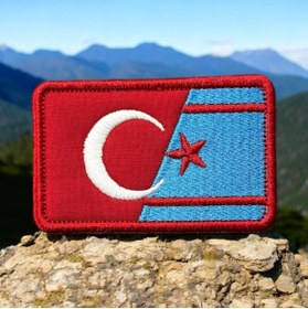 Resim Ex Patch Türkiye Ve Suriye Türkmenleri Bayrağı Nakış Patch 8 X 5 Cm 