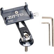 Resim Youmex Alüminyum Bisiklet Telefon Tutucu, Dağ Bisikleti İçin, 5-10 Cm Genişliğindeki Cihazlar, Titanyum Rengi Titanyum 