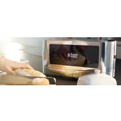 Resim Russell Hobbs 23380-56 Elegance Cam Ekmek Kızartma Makinesi, 2200 W, 2 Dilim, Paslanmaz Çelik, Gümüş 