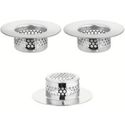 Resim Gateesat 3 Adet 5 Cm Çap Paslanmaz Çelik Lavabo Filtresi Banyo Saç Kapanı 