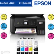 Resim Epson Ecotank L3260 Renkli Tanklı Yazıcı Baskı-Tarama- Kopya - ( Usb, Wifi, Wi-Fi Direct ) + Orijinal Epson 4 x 65 ml + 1 Mürekkep C11CJ66408 