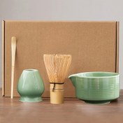 Resim 4 Parça Japon Matcha Töreni Seti - Bambu Çırpıcı, Matcha Kasesi, Çay Kaşığı & Chasen Standı - Geleneksel Dekor Mükemmel Hediye 