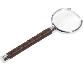 Resim RIVIERE Celio Handwoven Magnifier Moka - Deri ve Gümüş 