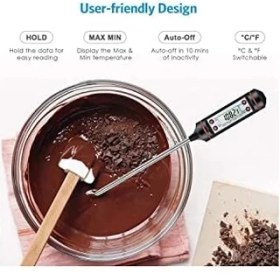 Resim Gıda Termometresi Dijital Sıcaklık Derece Kutulu Et Süt Mama Yemek Isı Ölçer 