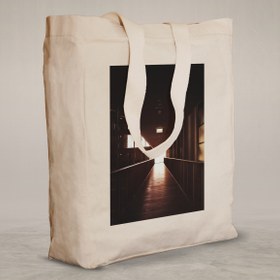 Resim Knitted Handle Canvas Bag - 2 
