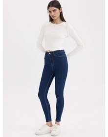 Resim Defacto Jegging Yüksek Bel Bilek Boy Dar Paça Basıc Jean Pantolon B7498AX24SP Mavi 