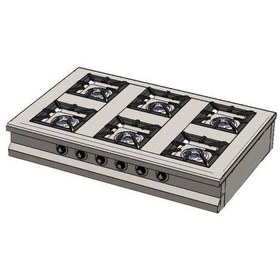 Resim Csa Karacasan Set Üstü Altılı 6 Gözlü Doğalgazlı Ocak 150x100x25cm 