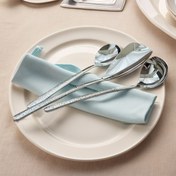 Resim 3 adet/Set Kalınlaştırılmış Paslanmaz Çelik Servis Kaşığı Seti - Çekiçli ve Dağ Kaya Desenli - Kaymaz Hafif Lüks Çorba Kaşığı, Küçük Spatula ve Yuvarlak Kaşık Ev ve Mutfak için 