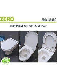 Resim Bagno Otomatik Kapanma Sistemli Klozet Kapağı, Antibakteriyel, Ab'de Üretilmiştir, Çıkarılabilir Duroplast Klozet Kapağı, D Şeklinde Üst Üste Biner, Yumuşak Kapanma, Beyaz Zero Model Siyah 