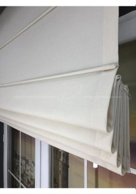 Resim Keten Fon Katlamalı Perde 1. Kalite Natural Keten/Krem Renk Krem 