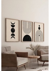 Resim Artavessa Gerçek Ahşap Çerçeveli 3 Parça 3D Poster Tablo Seti - 3DARTSOHOSET17 