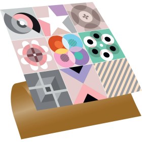 Resim Tink Kendinden Yapışkanlı Naif Desenli Pvc Karo 30X30 cm (4 Adet) 0,36 M2 