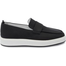 Resim Tergan Siyah Hakiki Deri Erkek Loafer - E25I1AY57320-A23 