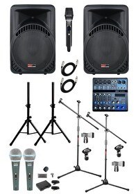 Resim Lastvoice Ample Surface Paket-2 Aktif Hoparlör ve Mikser Full Ses Sistemi Seti 